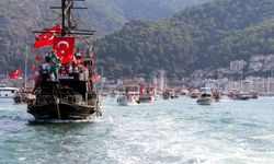 Muğla'da "Cumhuriyet'in 101. yılı" denizde ve karada kortejle kutlandı