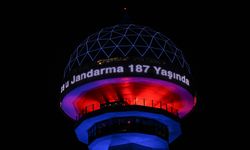 Atakule, Jandarma Teşkilatının 187. kuruluş yıl dönümüne özel ışıklandırıldı