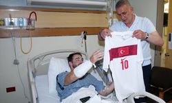 TFF Başkanı Hacıosmanoğlu'ndan kaza geçiren polis memuruna ziyaret