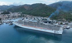 'MSC Divina' kruvaziyeri Marmaris'e 3 bin 749 turist getirdi