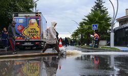 Şile'de şiddetli yağış sonucu bazı evler sular altında kaldı