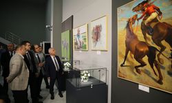 Türkiye Jokey Kulübünün resim yarışmasında seçilen eserler Şanlıurfa'da sergileniyor