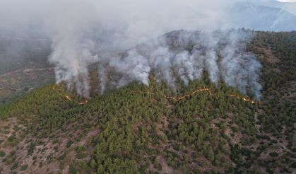 Hatay'da dün çıkan orman yangınına müdahale ediliyor