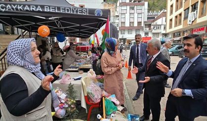 Çaykara'da Gazze'ye destek kermesi düzenlendi