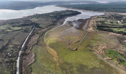 Terkos Gölü'ndeki su seviyesinin düşmesiyle tarihi yapıların kalıntıları ortaya çıktı