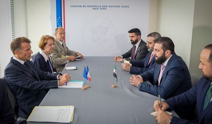 Suriye Cumhurbaşkanı Şara, Fransız mevkidaşı Macron ile New York'ta bir araya geldi