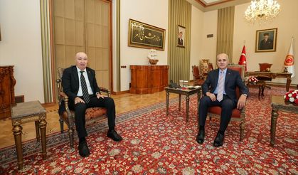 TBMM Başkanı Kurtulmuş, Cumhurbaşkanı Başdanışmanı ve 15 Temmuz Gazisi Aslan'ı kabul etti