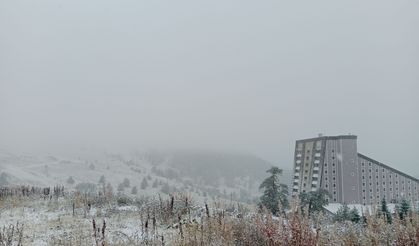 Bolu'nun yüksek kesimlerine kar yağdı