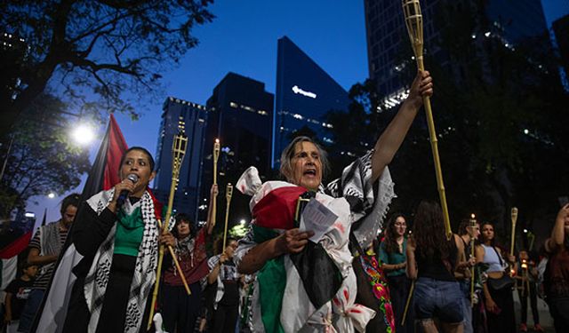 Meksika''da Filistin''e destek gösterisi düzenlendi
