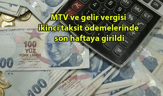 MTV ve gelir vergisi ikinci taksit ödemelerinde son haftaya girildi