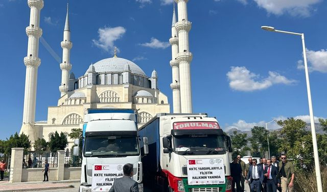 KKTC'den Gazze'ye insani yardım taşıyan 2 tır gönderildi