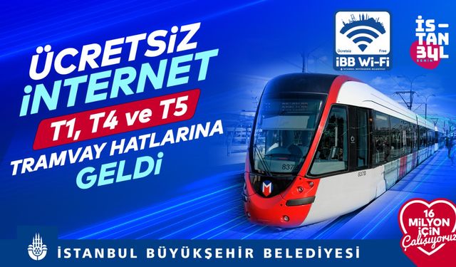 İBB’den Tramvay Yolcularına Müjde: Ücretsiz İnternet  Başladı!