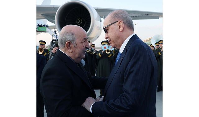 Cumhurbaşkanı Erdoğan, Cezayir Cumhurbaşkanı Tebbun'u resmi törenle karşıladı