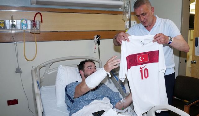 TFF Başkanı Hacıosmanoğlu'ndan kaza geçiren polis memuruna ziyaret