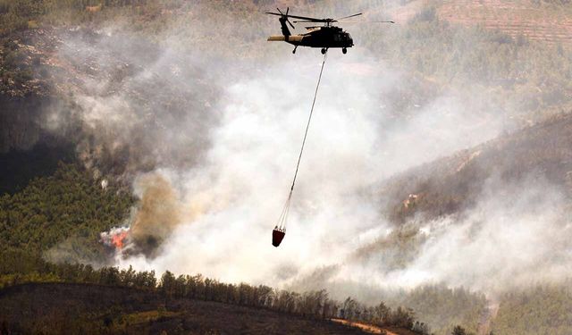 Alanya'da ormanlık alanda çıkan yangına müdahale sürüyor