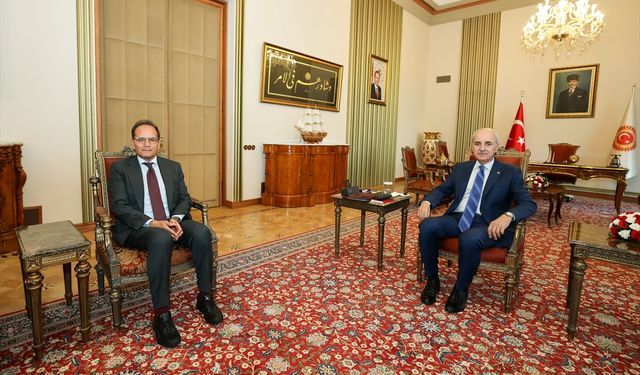 TBMM Başkanı Kurtulmuş, İtalya'nın Ankara Büyükelçisi Manzo'yu kabul etti
