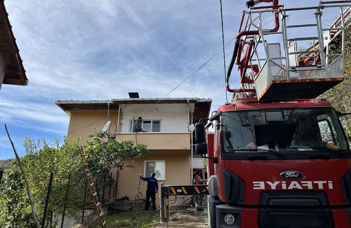 Sinop'ta cami lojmanında çıkan yangın söndürüldü