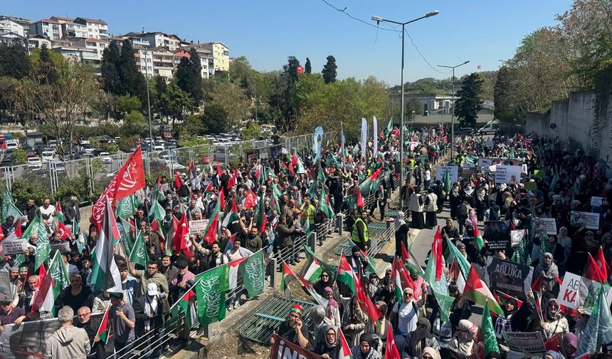 ABD'nin İstanbul Başkonsolosluğu önünde Gazze protestosu