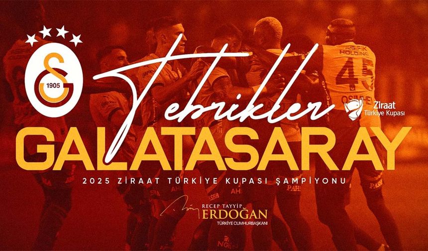 Cumhurbaşkanı Erdoğan, Ziraat Türkiye Kupası'nı kazanan Galatasaray'ı kutladı