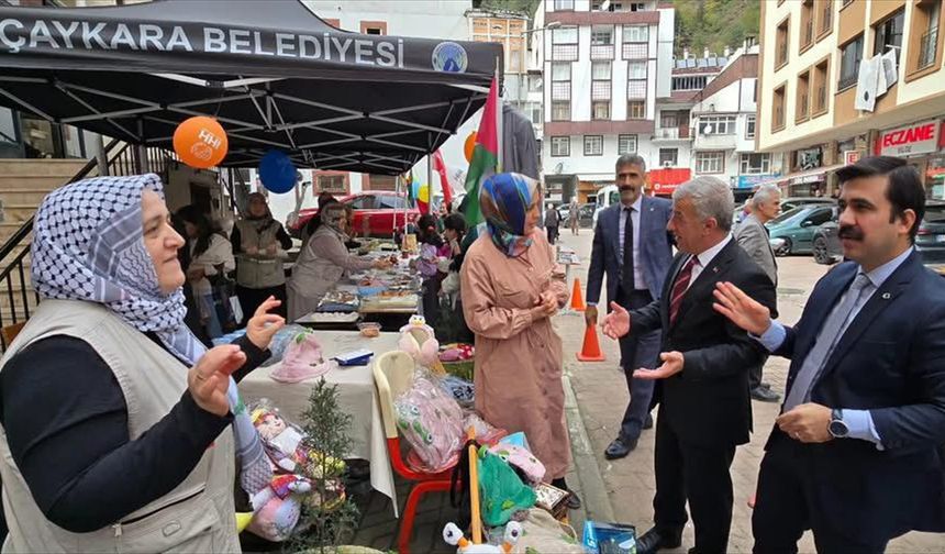 Çaykara'da Gazze'ye destek kermesi düzenlendi