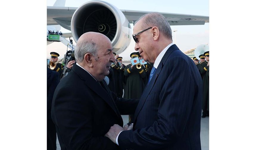 Cumhurbaşkanı Erdoğan, Cezayir Cumhurbaşkanı Tebbun'u resmi törenle karşıladı
