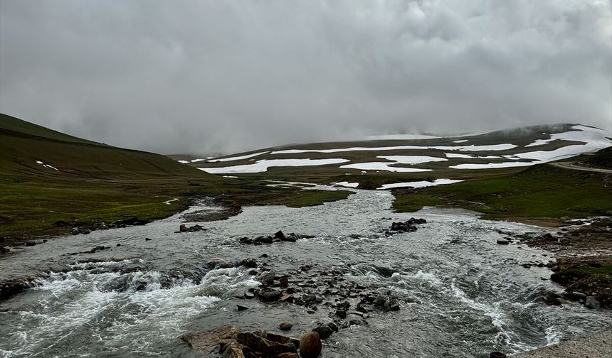 GÜMÜŞHANE - Camiboğazı Yaylası'nda bahar ve kış bir arada yaşanıyor