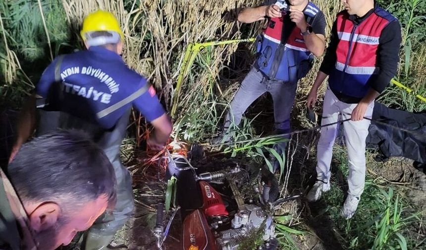 Aydın'da su kanalına devrilen motosikletteki 1 kişi öldü, 1 kişi yaralandı