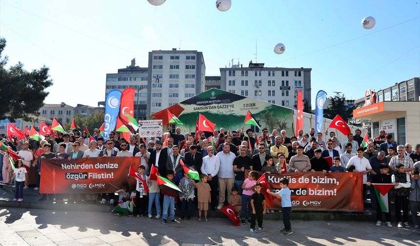 İsrail'in Gazze'de uyguladığı soykırım Samsun'da protesto edildi
