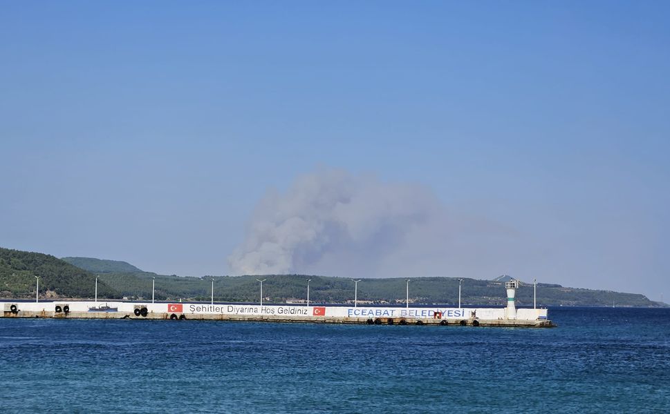 Çanakkale Gelibolu'da çıkan yangına müdahale ediliyor