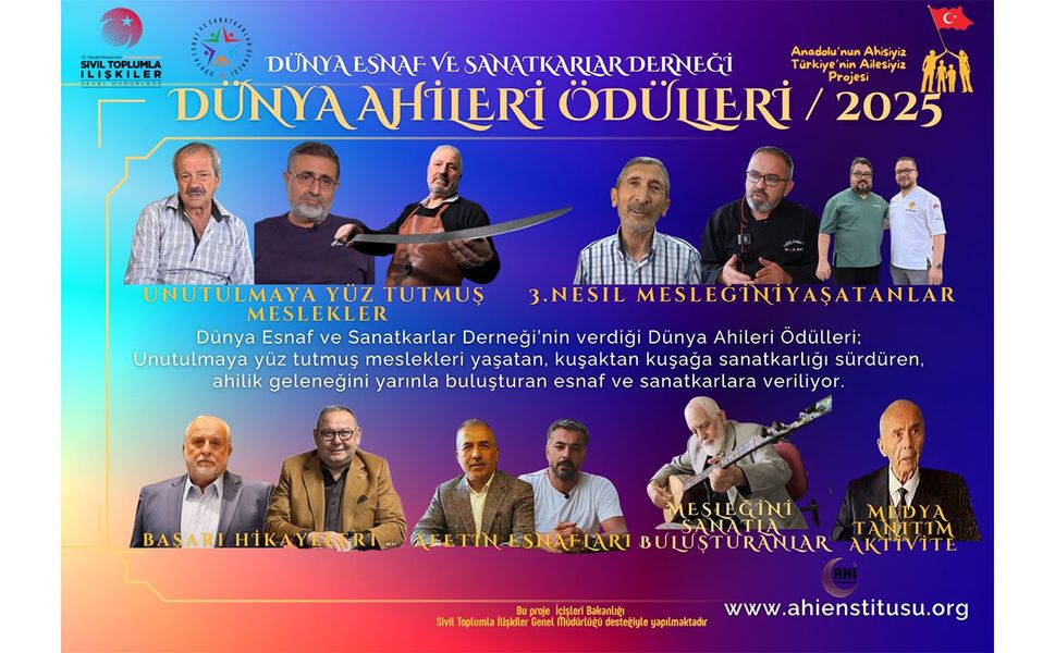 2025 yılı Dünya Ahileri Ödülleri açıklandı