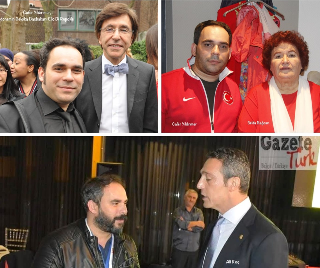 Cafer Yıldırımer, Dönemin Belçika Başbakanı Elio Di Rupo, Sanatçı Selda Bağcan Ve Iş Insanı Ali Koç Ile